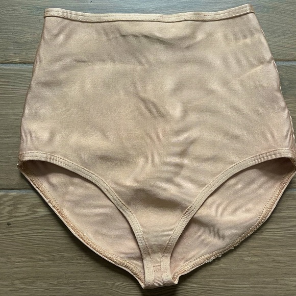 House of CB Felina Nude Cage Midi Bodycon Dress in Beige - size XS - Picture 8 of 9